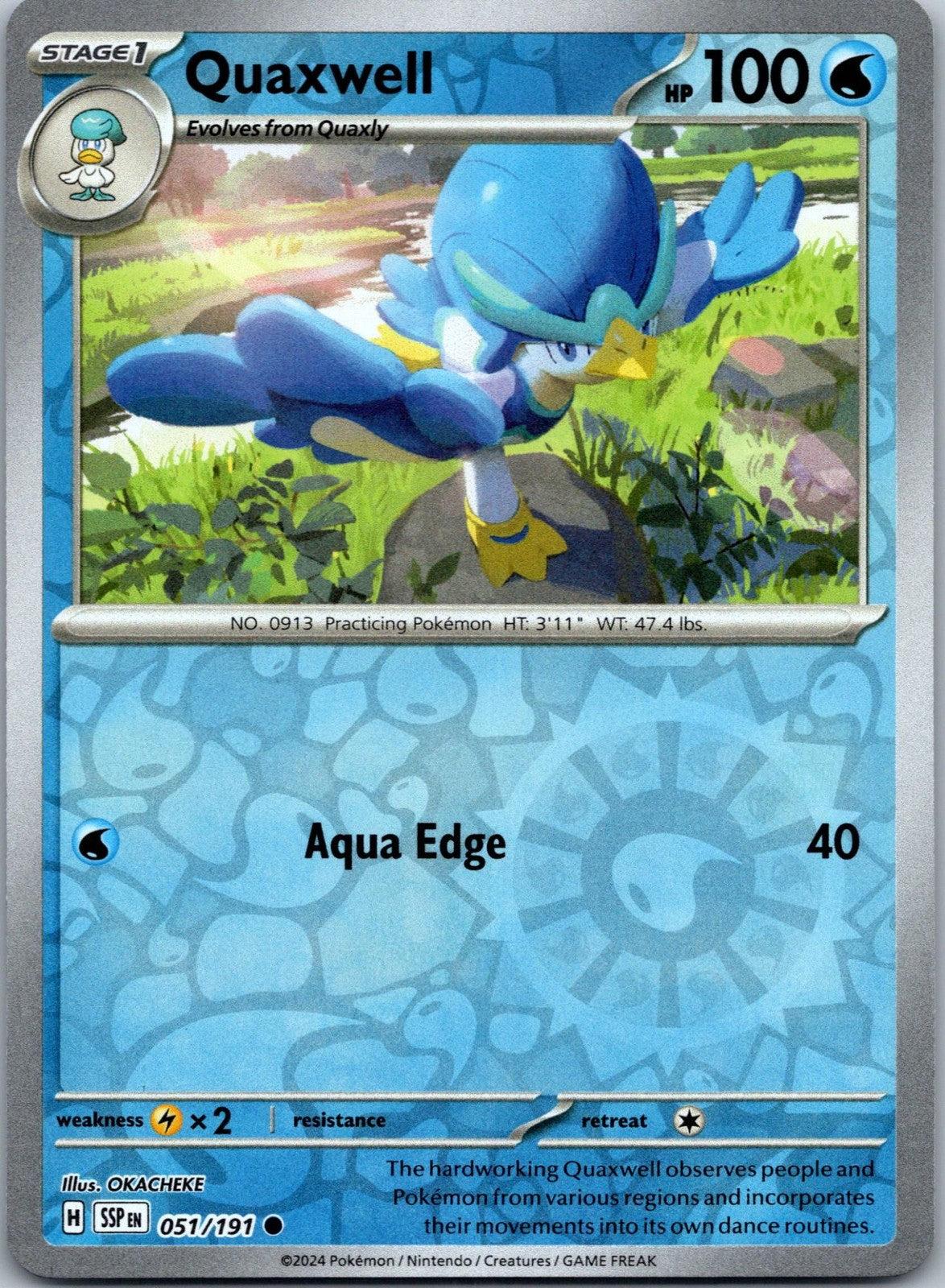 Quaxwell 051/191 Common Surging Sparks Pokemon Near Mint