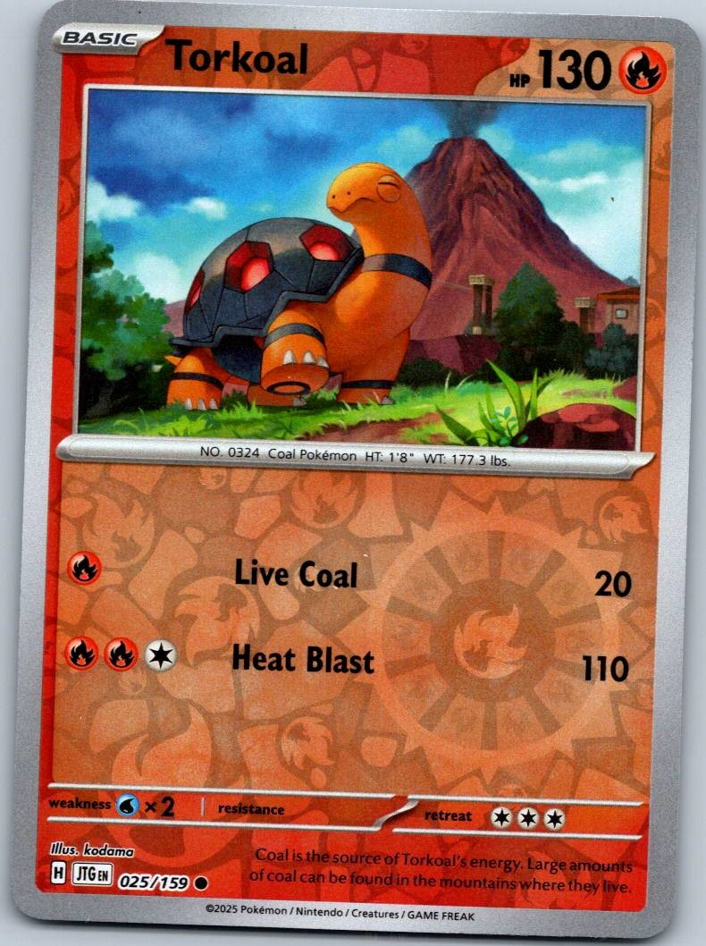 Torkoal 025/159 Common Journey Together Pokemon Reverse Holo Near Mint