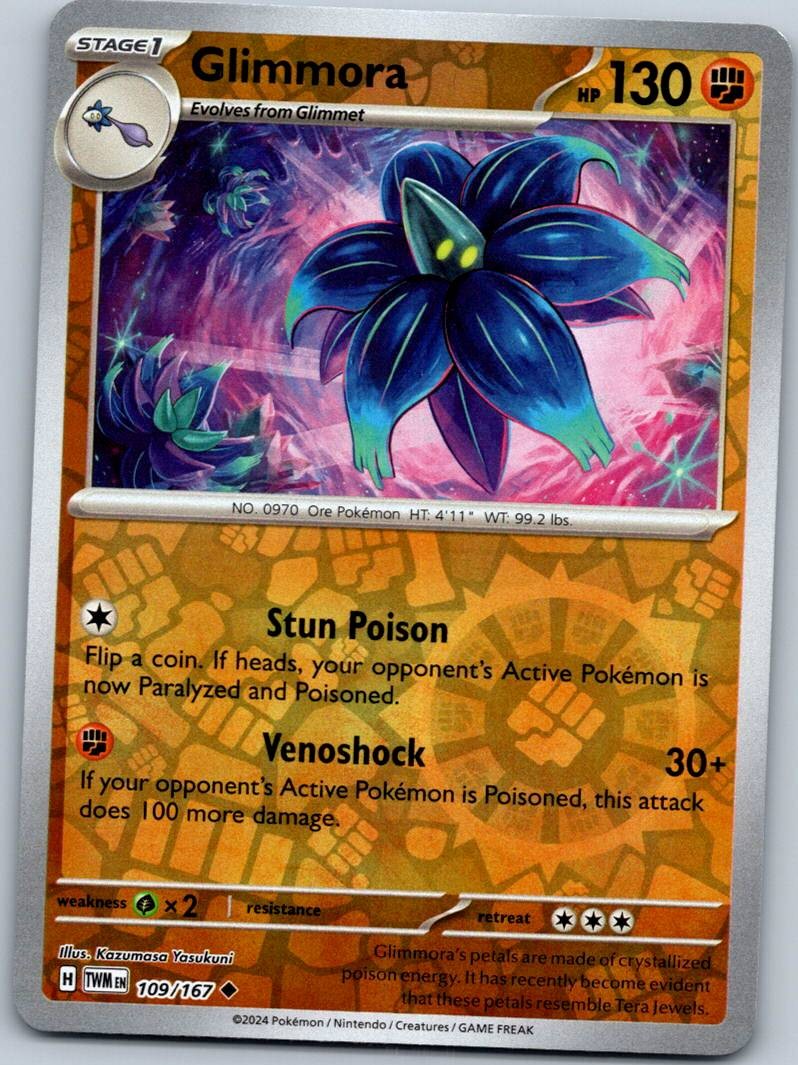 Glimmora 109/167 Uncommon Twilight Masquerade Pokemon Reverse Holo Near Mint