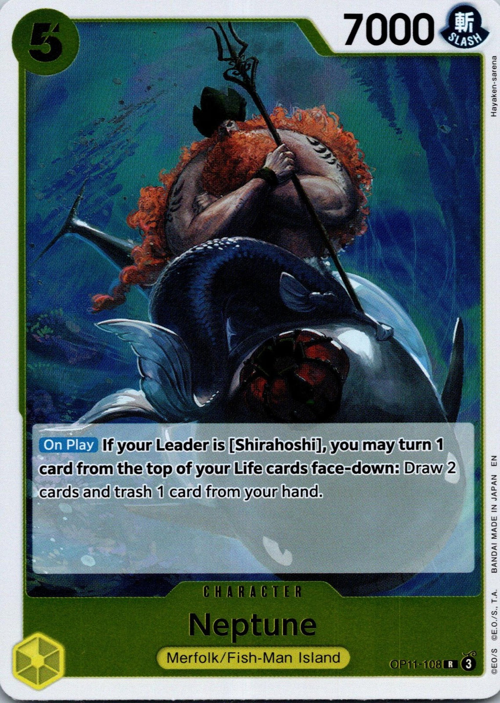 Neptune OP11-108 Rare A Fist of Divine Speed One Piece Near Mint