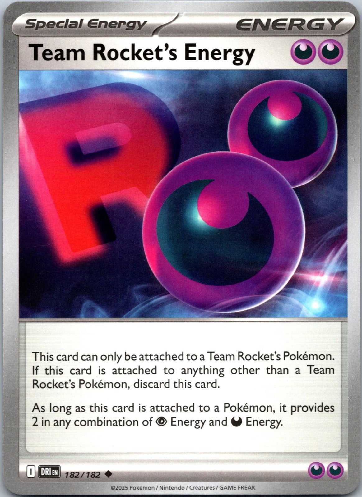 Team Rocket's Energy 182/182 Uncommon Destined Rivals Pokemon Near Mint