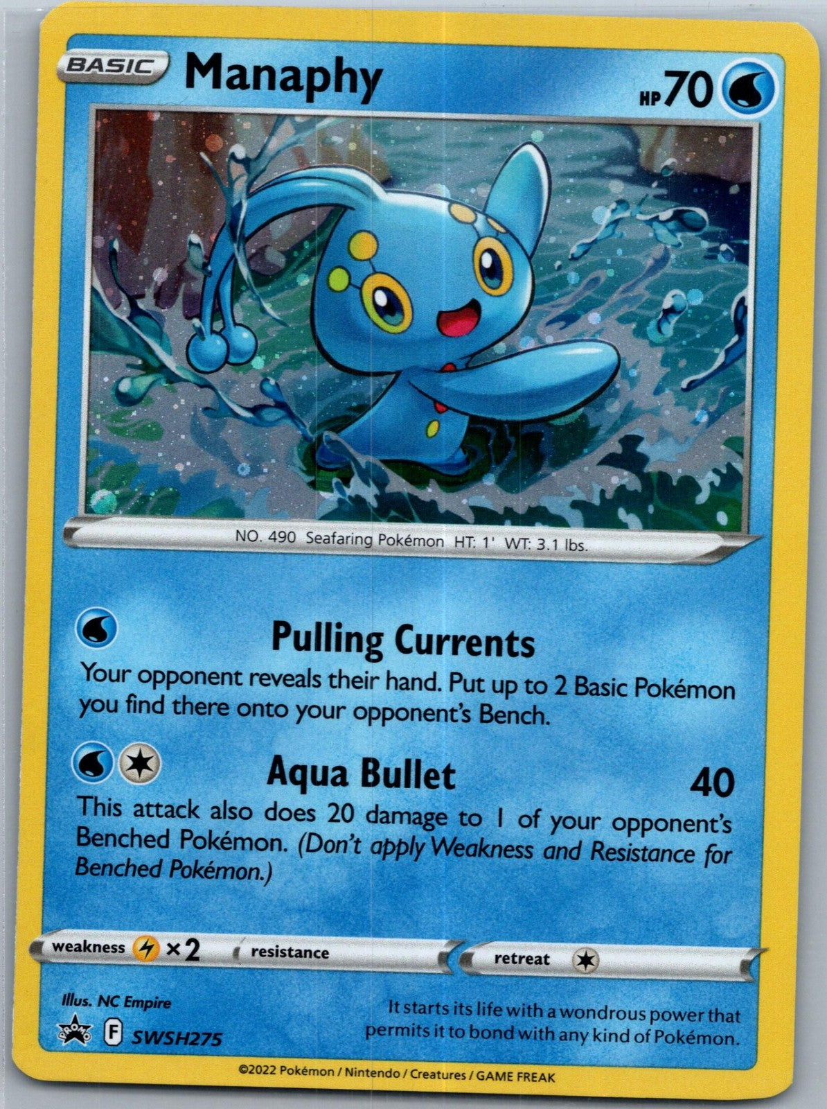 Manaphy SWSH275 Holo Promo Sword & Shield Promo Pokemon Near Mint
