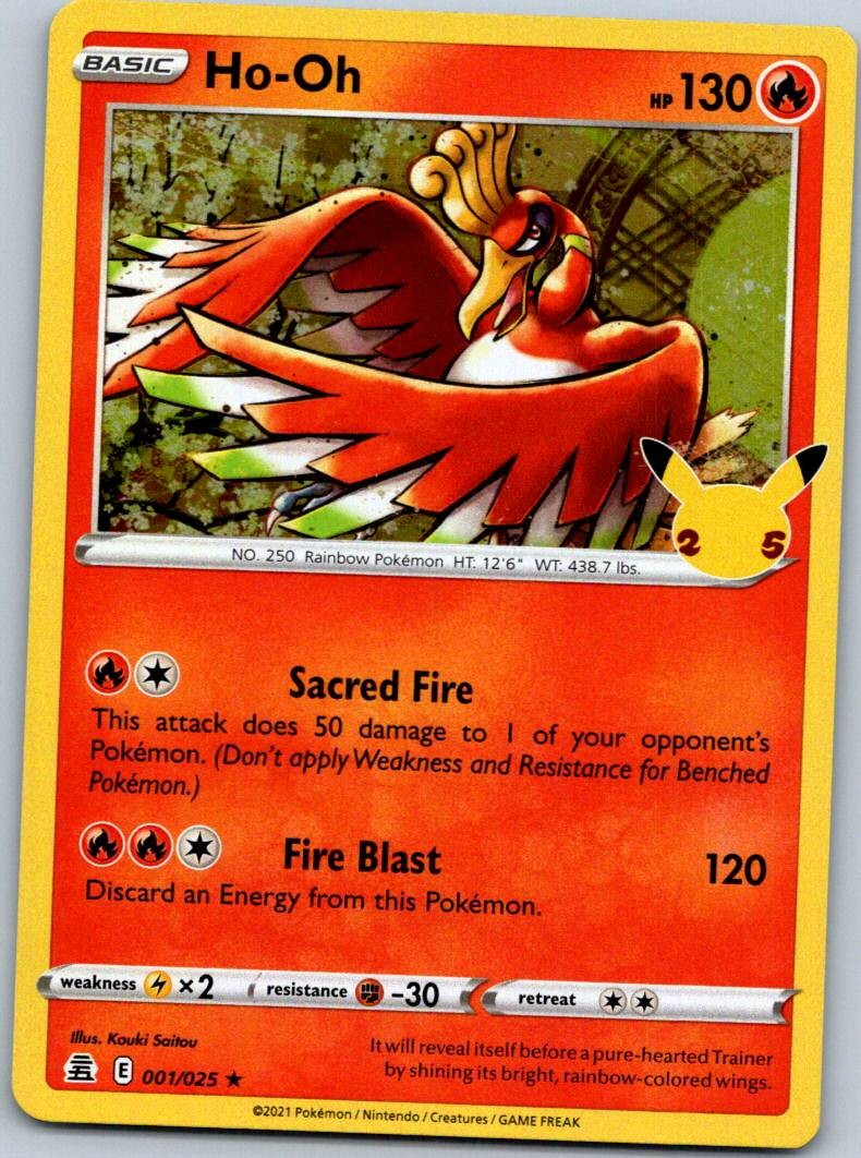 Ho-Oh 001/025 Rare Celebrations Pokemon Near Mint
