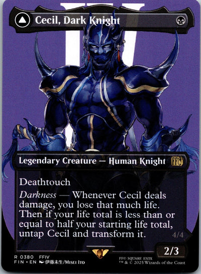 Cecil, Dark Knight (Borderless) 380 Rare Final Fantasy Magic: The Gathering NM