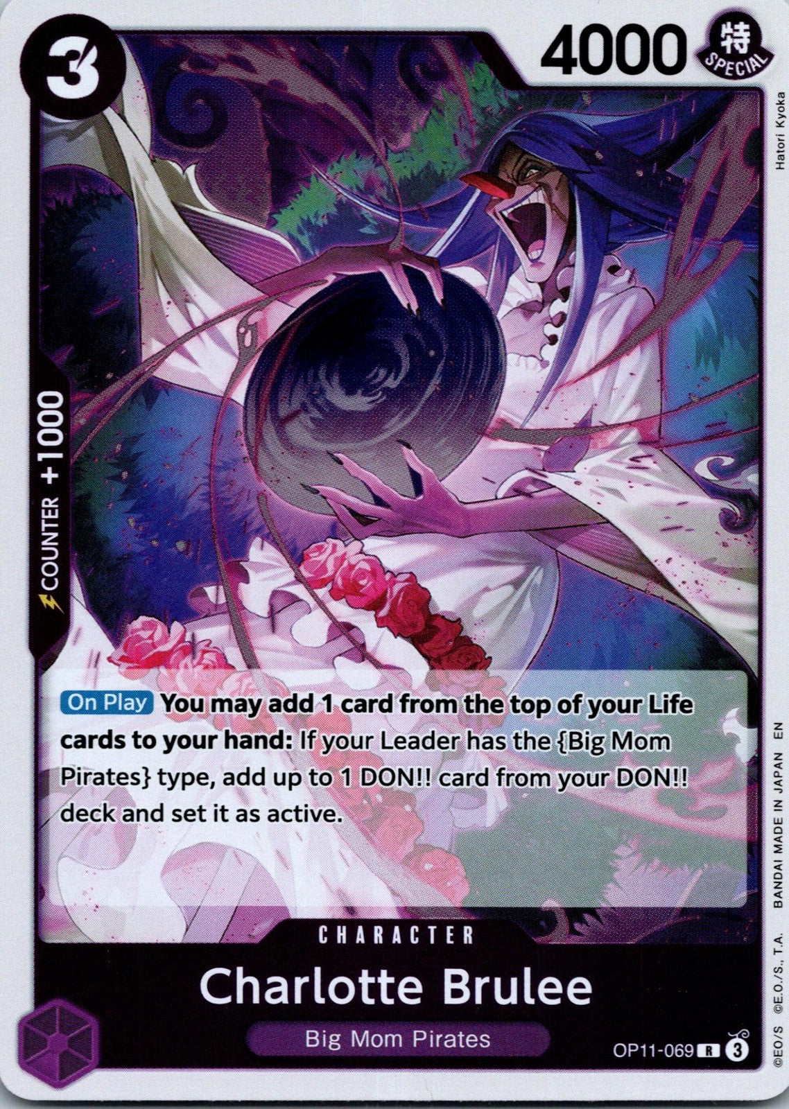 Charlotte Brulee OP11-069 Rare A Fist of Divine Speed One Piece Near Mint