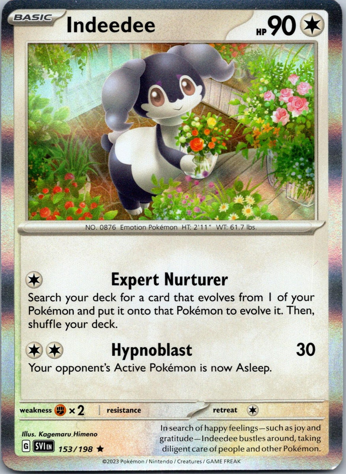 Indeedee 153/198 Rare Scarlet & Violet Pokemon Near Mint