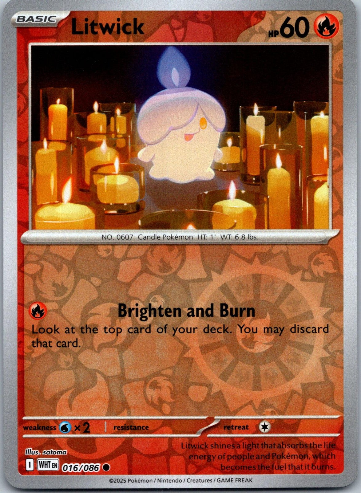 Litwick 016/086 Common White Flare Pokemon Near Mint