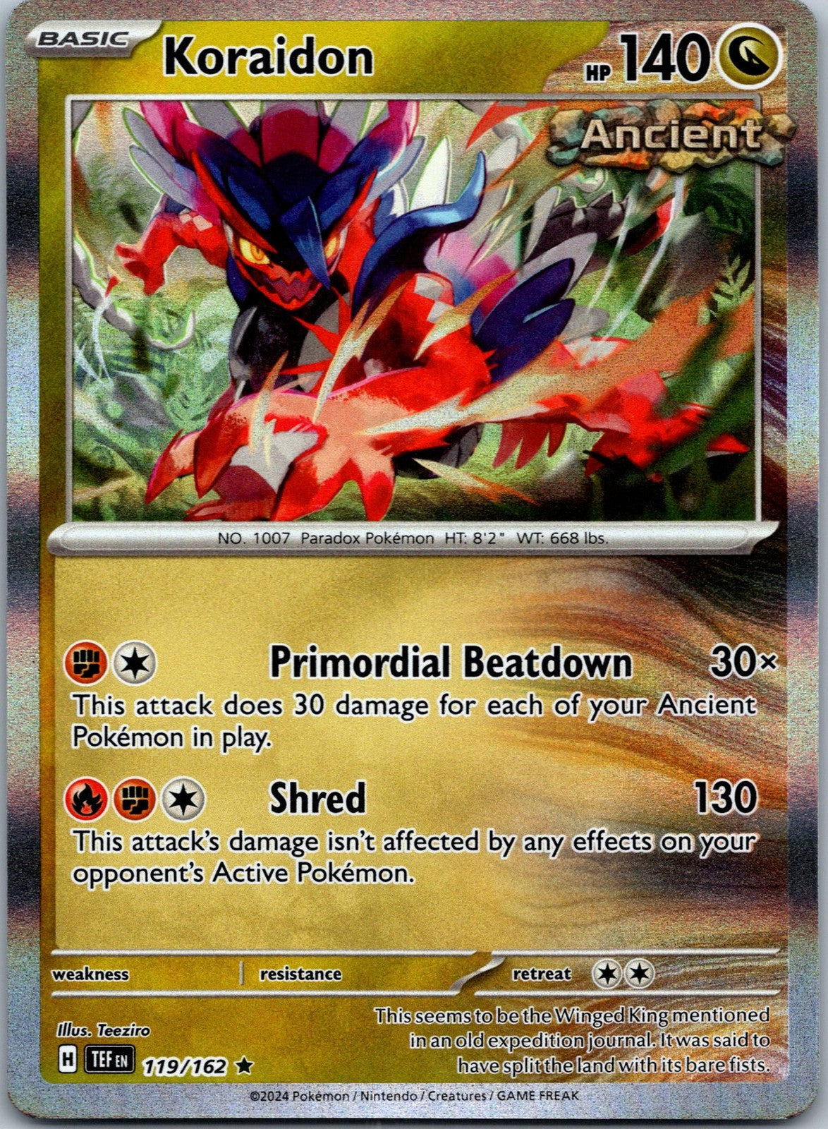 Koraidon 119/162 Rare Temporal Forces Pokemon Near Mint