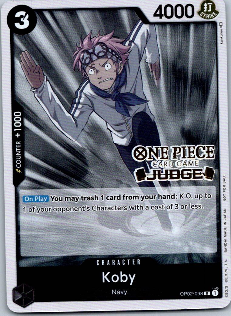 Koby (Judge) OP02-098 Promo One Piece Promotion Cards One Piece Near Mint