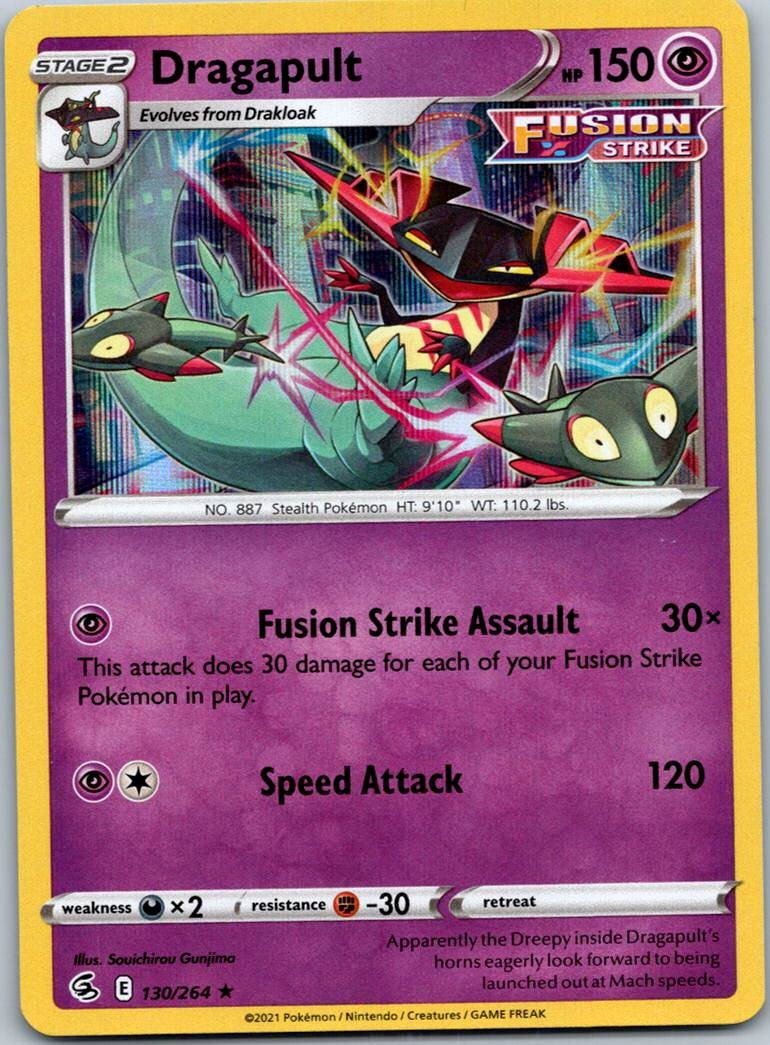 Dragapult 130/264 Holo Rare Fusion Strike Pokemon Near Mint