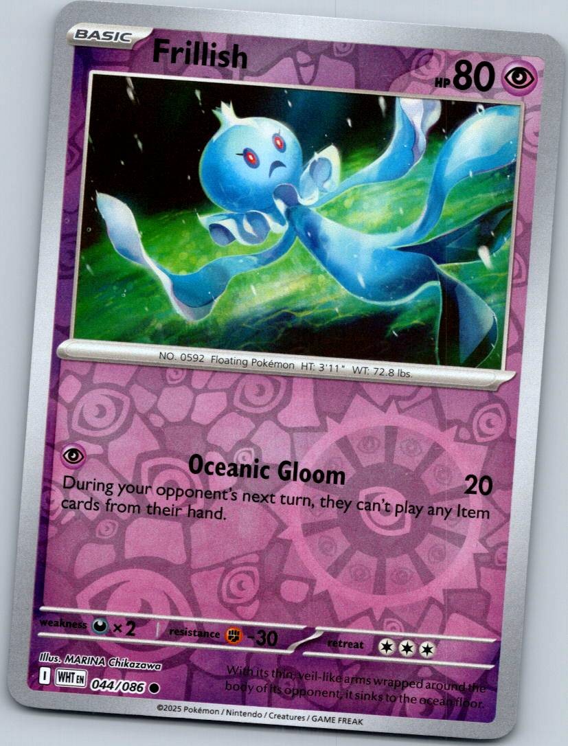 Frillish 044/086 Common White Flare Pokemon Near Mint