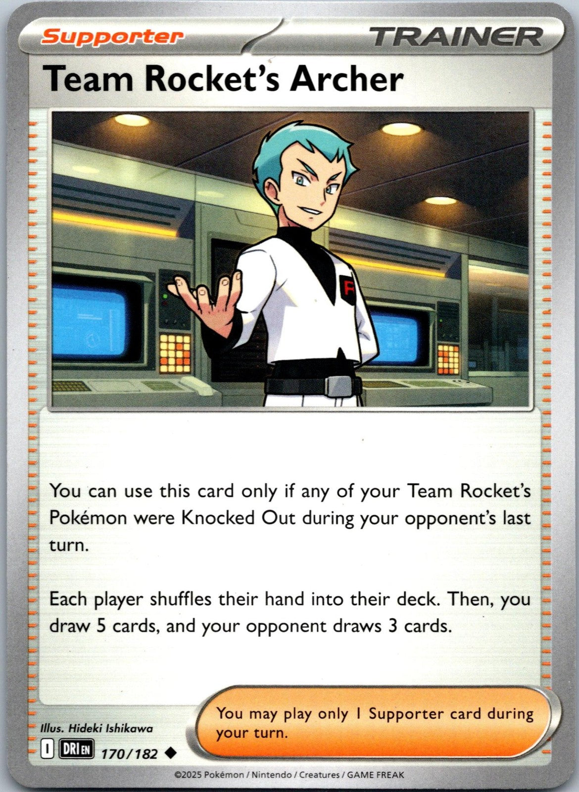 Team Rocket's Archer 170/182 Uncommon Destined Rivals Pokemon Near Mint