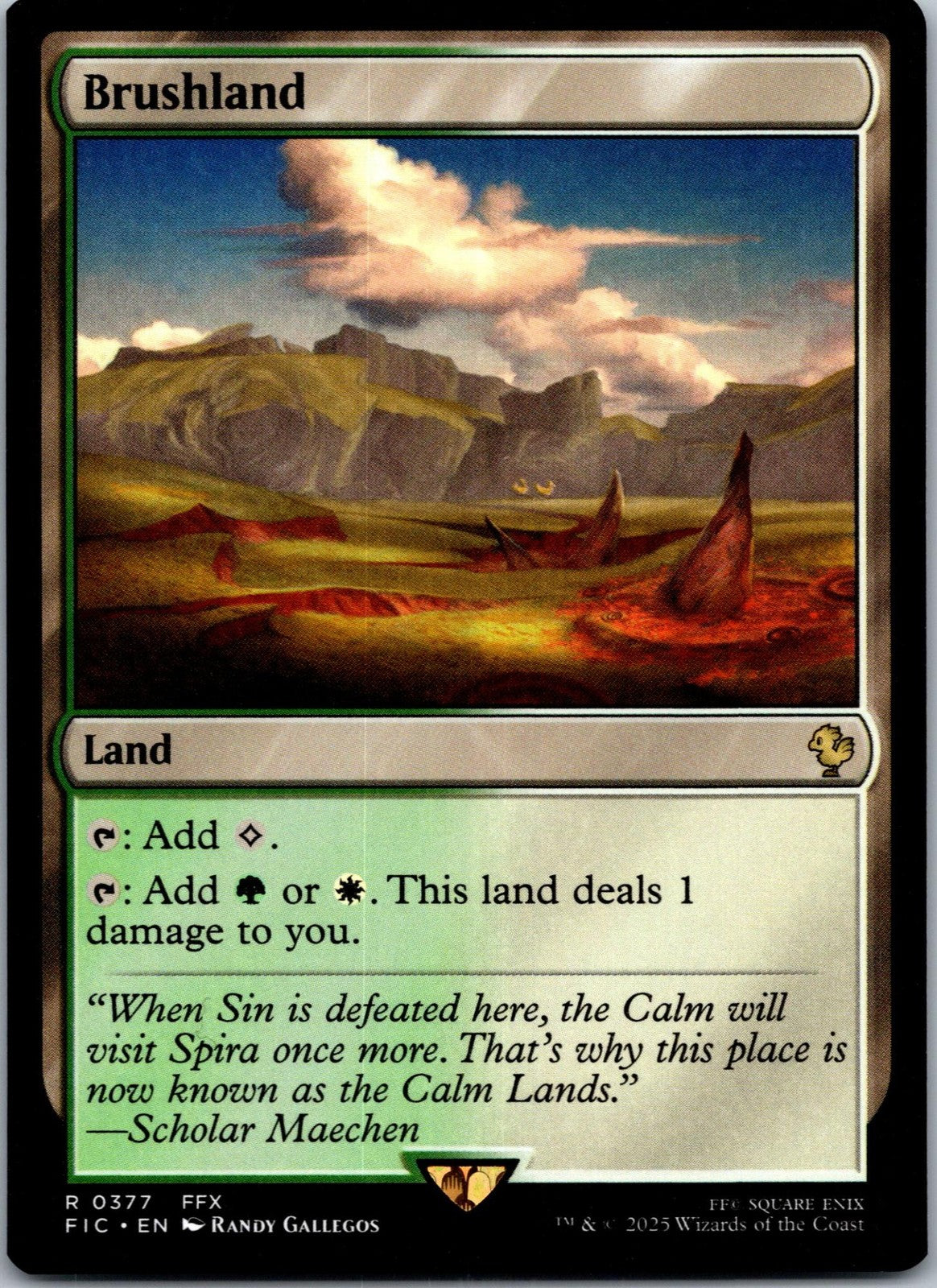 Brushland 377 Rare Commander: Final Fantasy Magic: The Gathering Near Mint