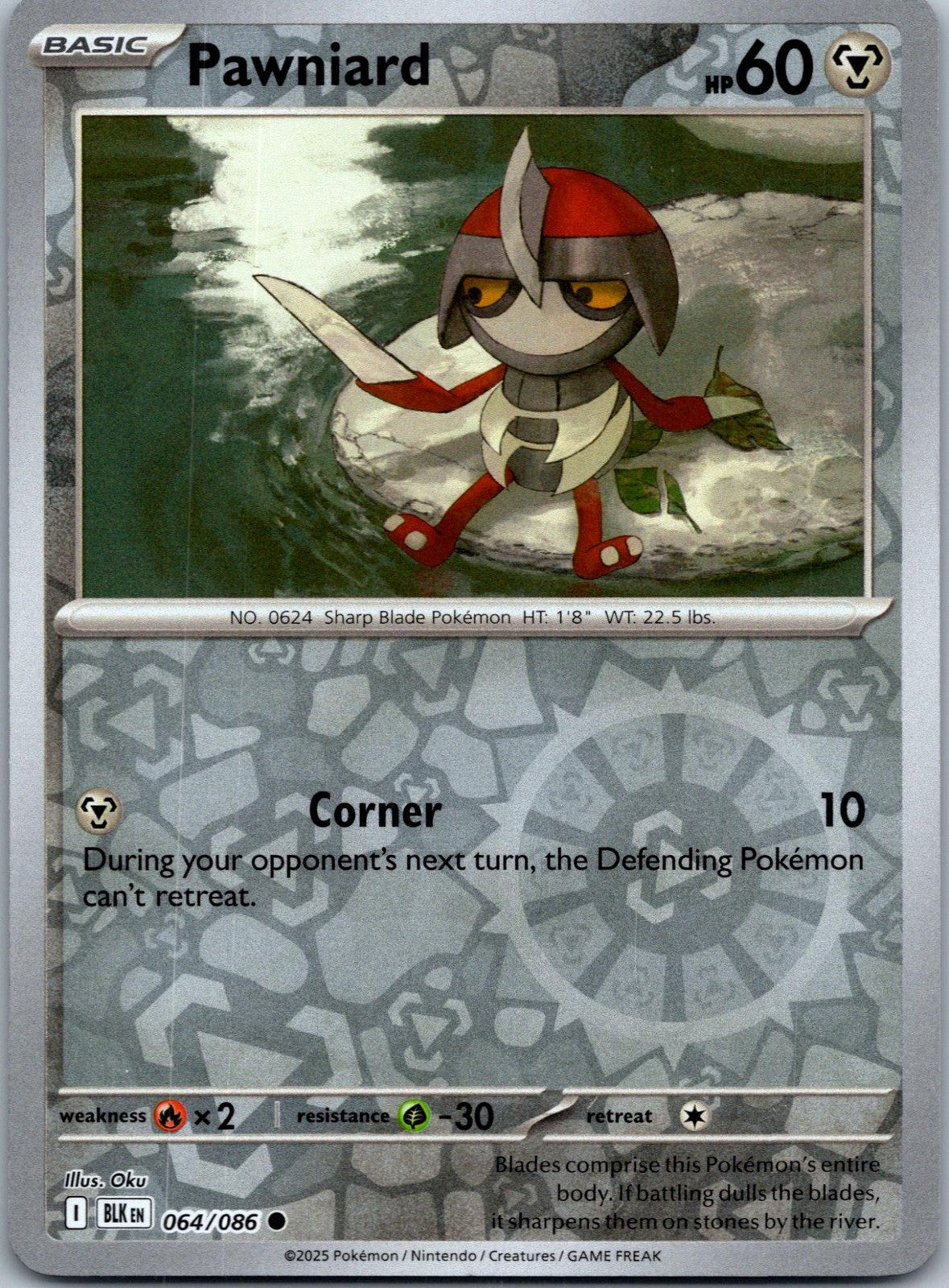 Pawniard 064/086 Common Black Bolt Pokemon Near Mint