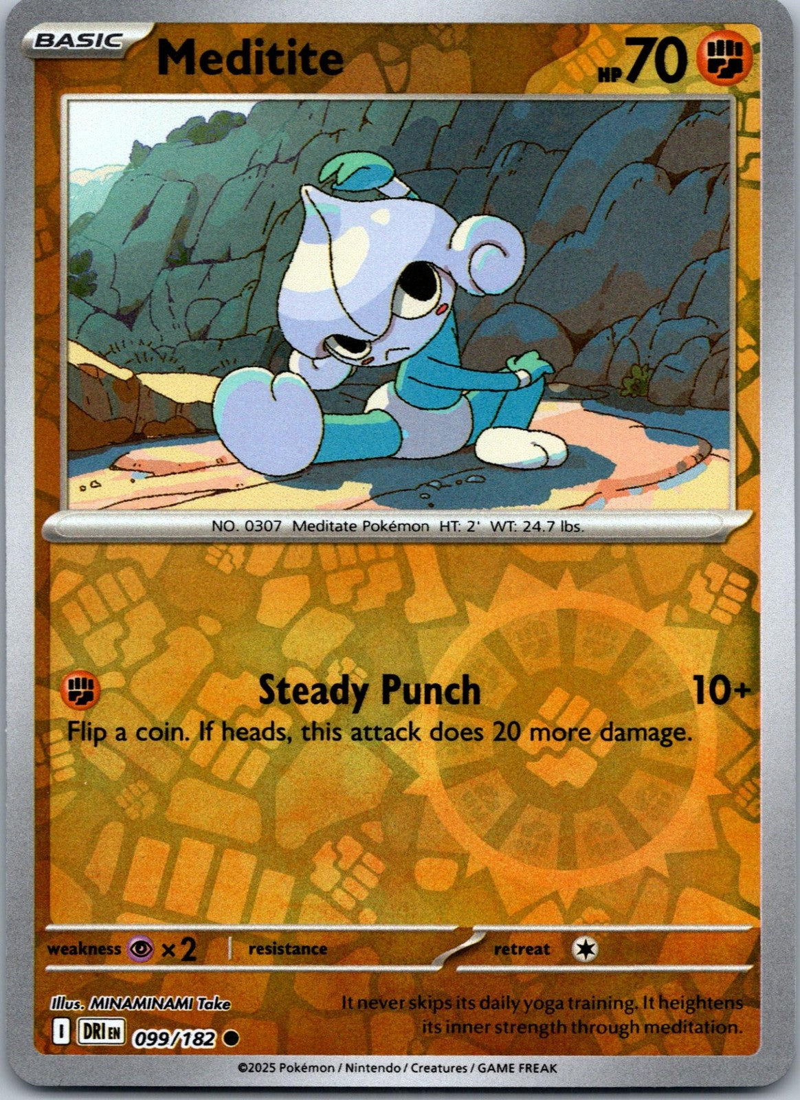 Meditite 099/182 Common Destined Rivals Pokemon Near Mint