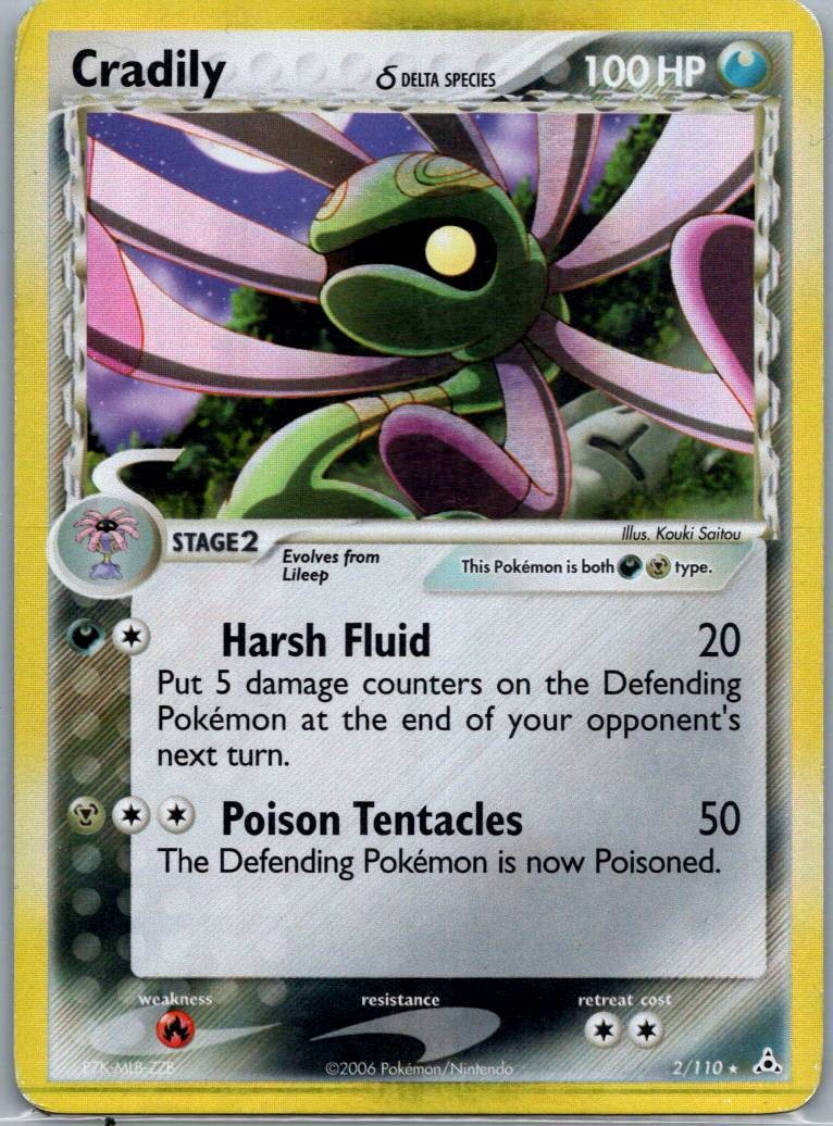 Cradily 2/110 Holo Rare Holon Phantoms Pokemon PLAYED