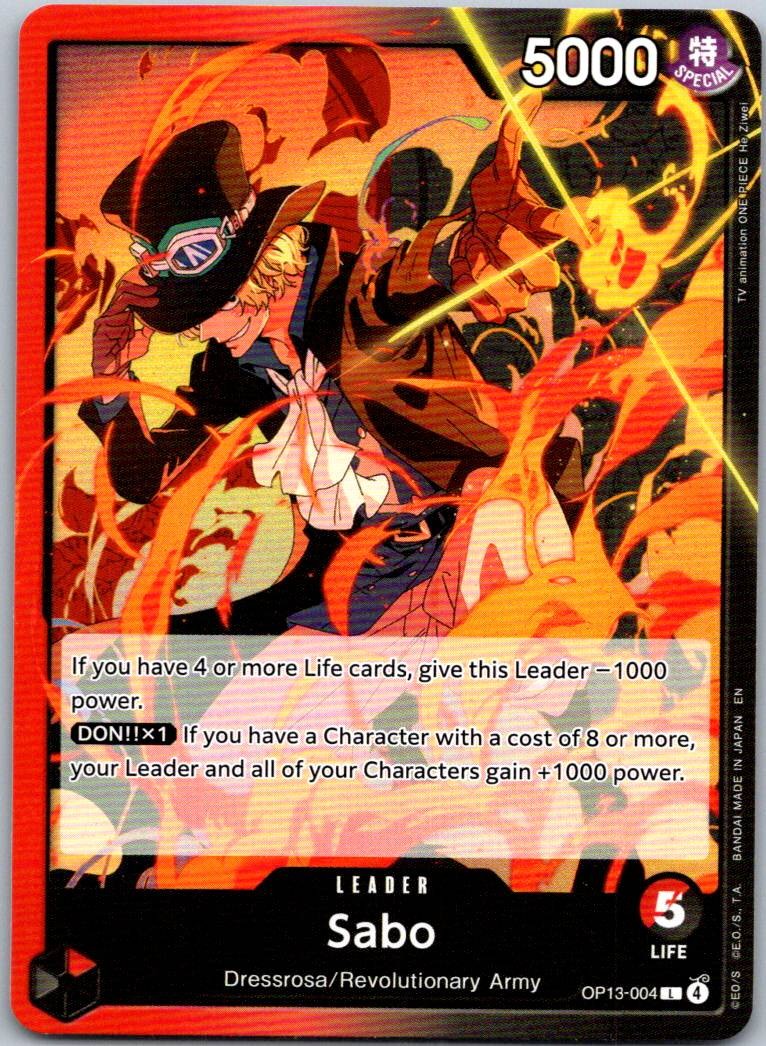 Sabo (004) OP13-004 Leader Carrying On His Will One Piece Near Mint