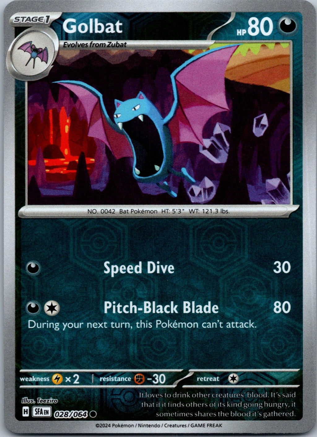 Golbat 028/064 Common Shrouded Fable Pokemon Near Mint