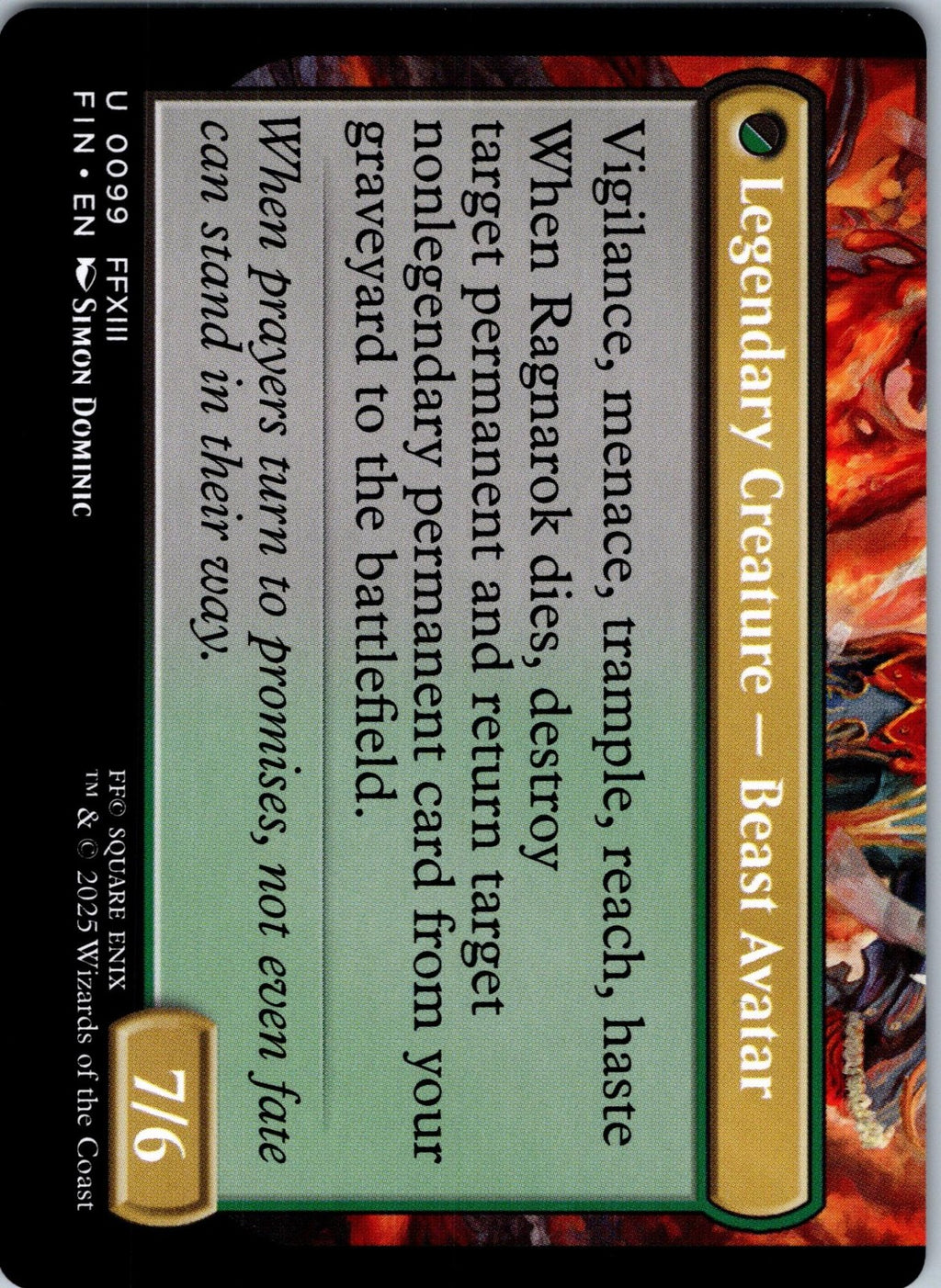 Fang, Fearless l'Cie 99 Uncommon Final Fantasy Magic: The Gathering NM | HOKO