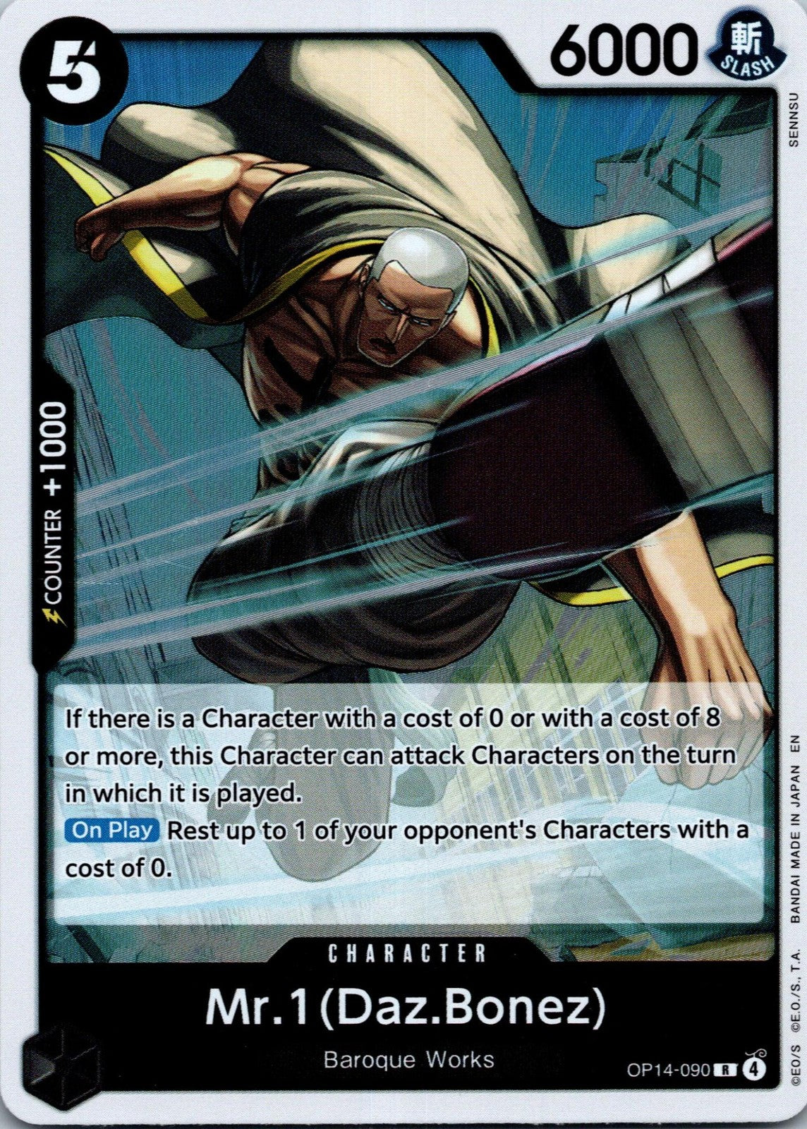 Mr.1(Daz.Bonez) OP14-090 Rare The Azure Sea's Seven One Piece Near Mint