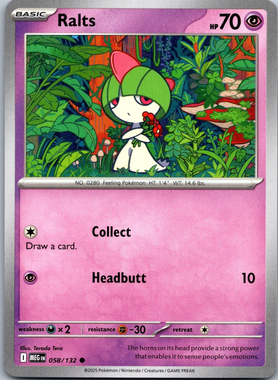 Ralts 058/132 Common Mega Evolution Pokemon Near Mint