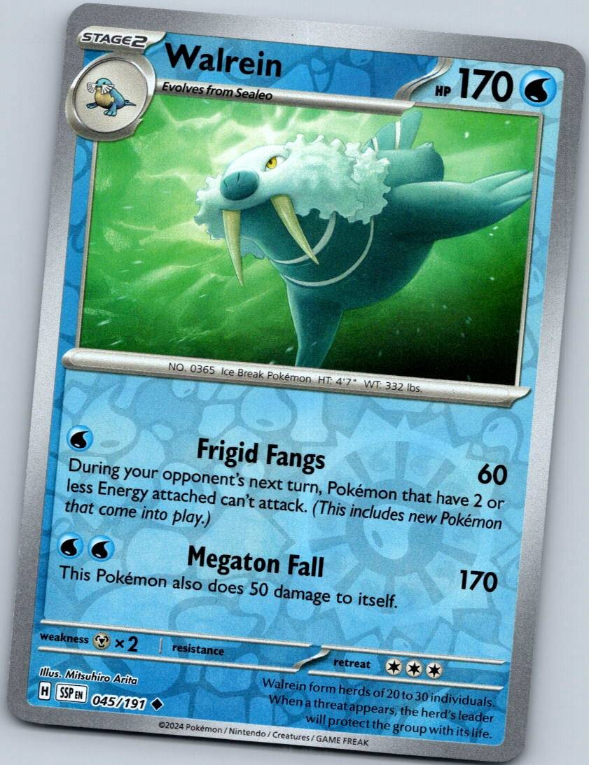 Walrein 045/191 Uncommon Surging Sparks Pokemon Reverse Holo Near Mint