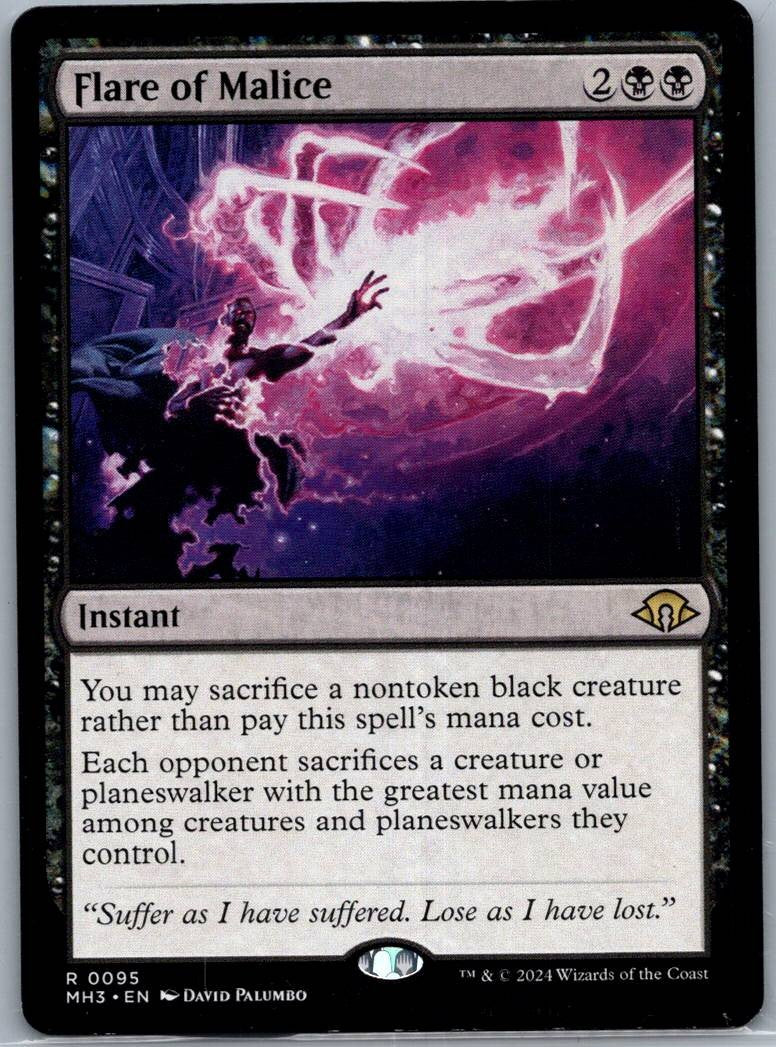 Flare of Malice 95 Rare Modern Horizons 3 Magic: The Gathering Near Mint