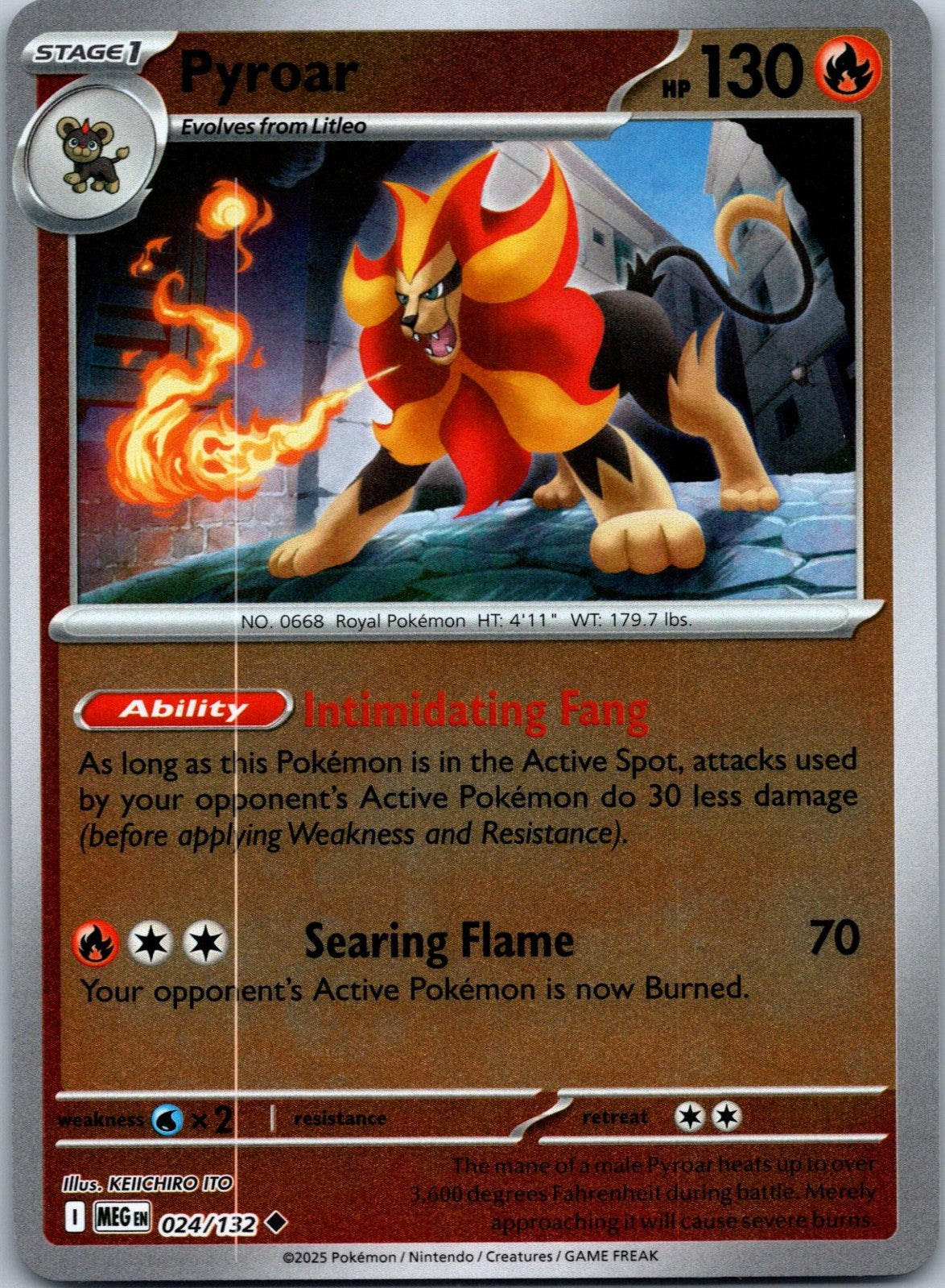 Pyroar 024/132 Uncommon Mega Evolution Pokemon Near Mint