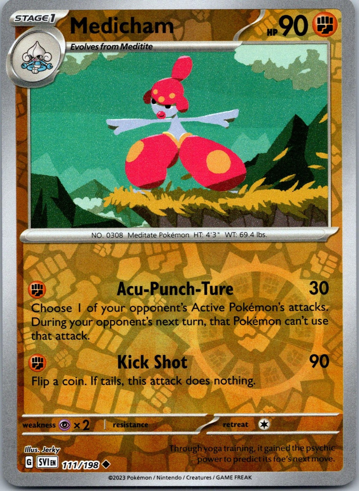 Medicham 111/198 Uncommon Scarlet & Violet Pokemon Near Mint