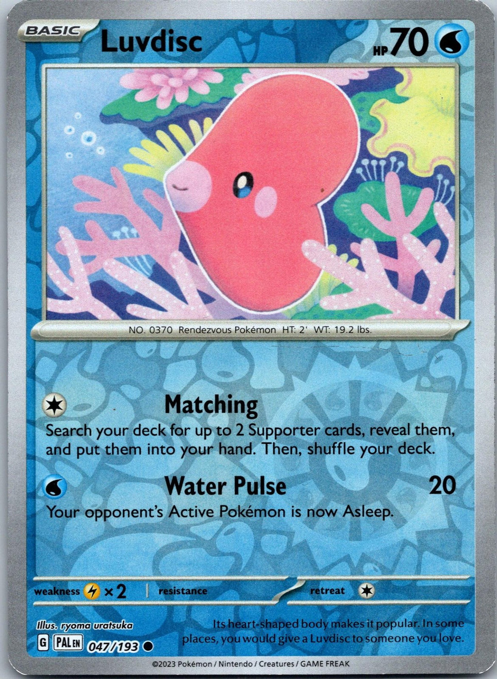 Luvdisc 047/193 Common Paldea Evolved Pokemon Near Mint