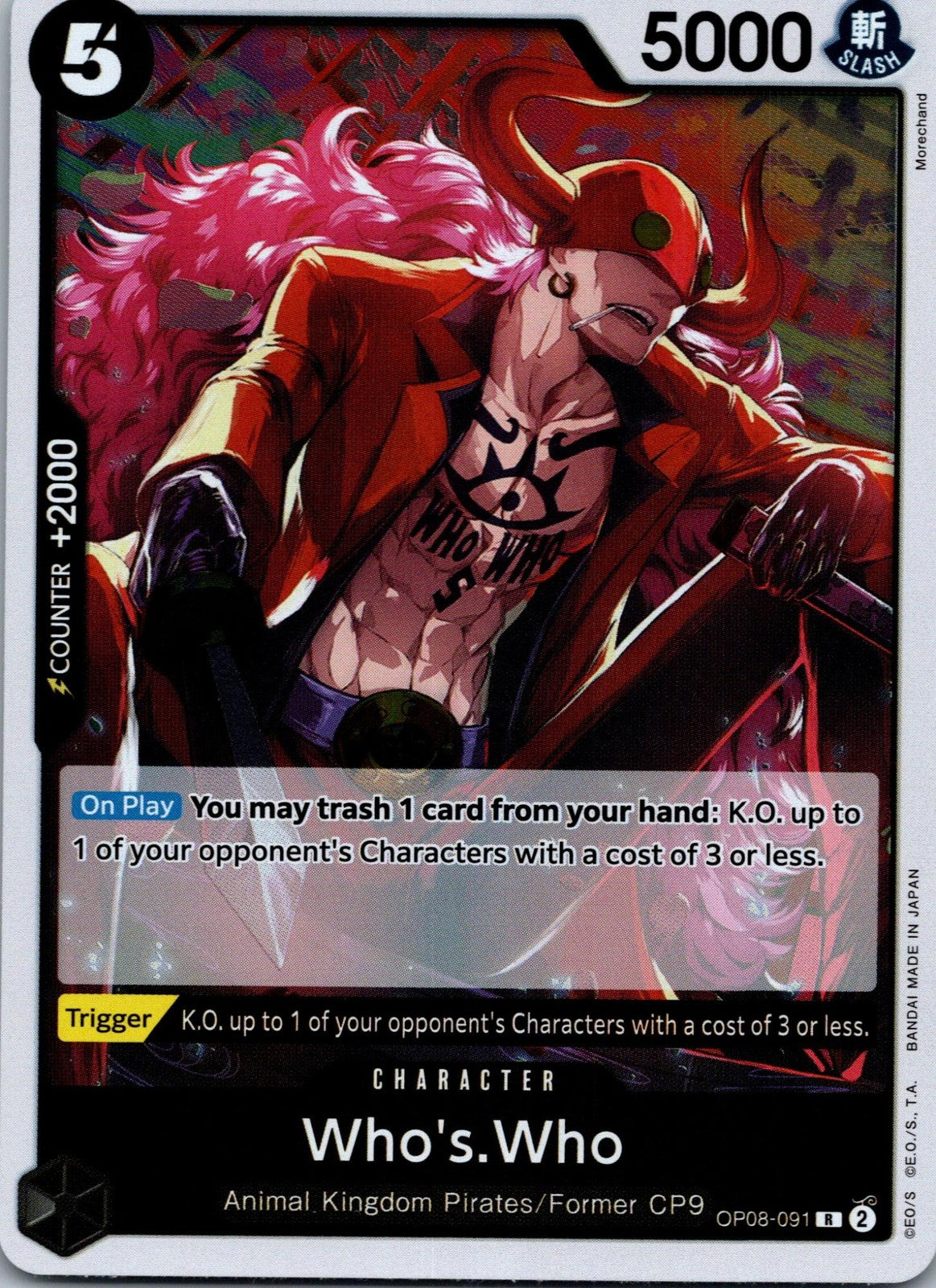 Who's.Who OP08-091 Rare Two Legends One Piece Foil Near Mint