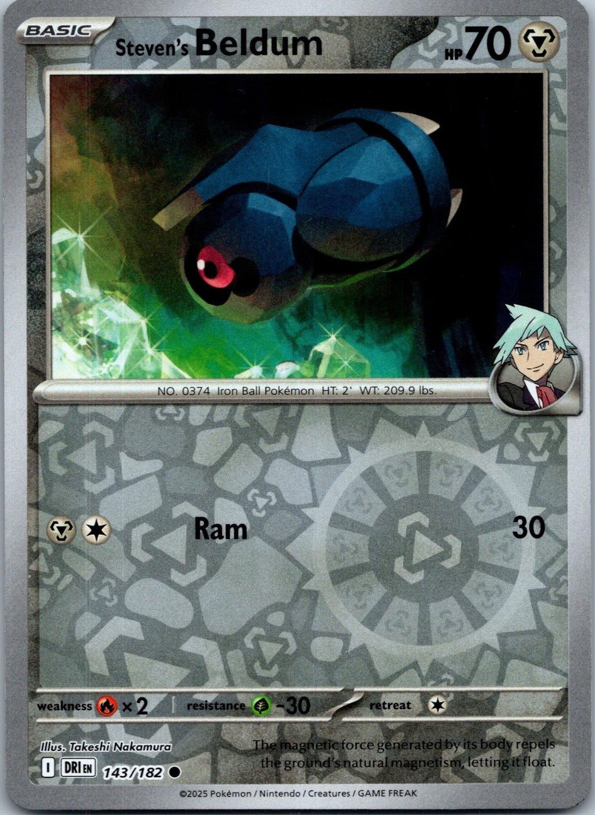 Steven's Beldum 143/182 Common Destined Rivals Pokemon Near Mint