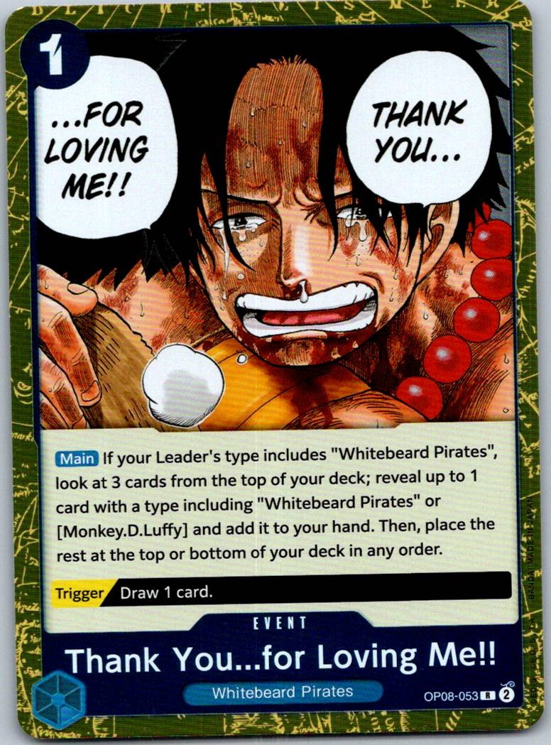 Thank You...for Loving Me!! OP08-053 Rare Two Legends One Piece Near Mint