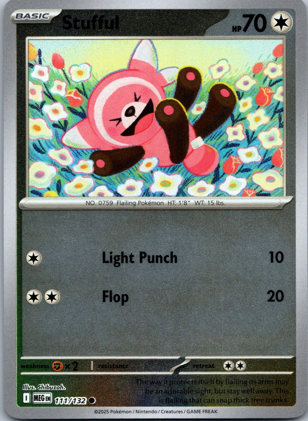 Stufful 111/132 Common Mega Evolution Pokemon Near Mint