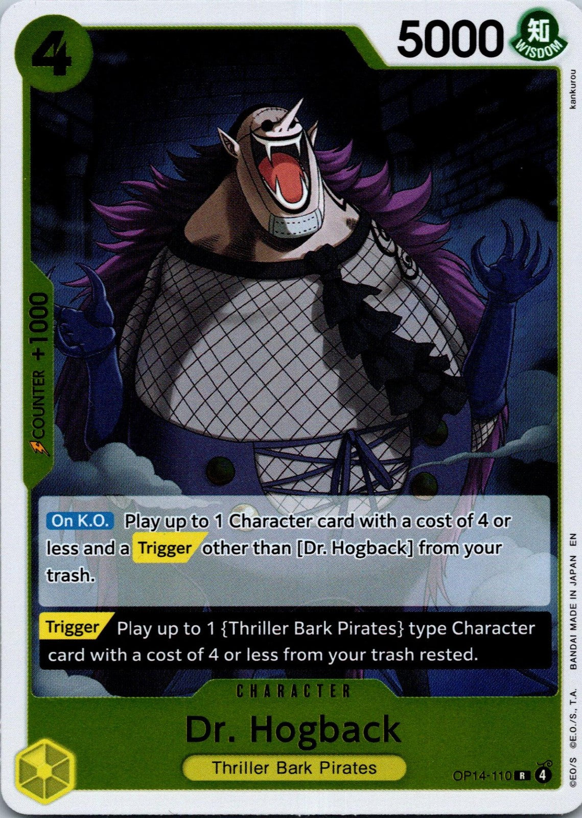 Dr. Hogback OP14-110 Rare The Azure Sea's Seven One Piece Near Mint