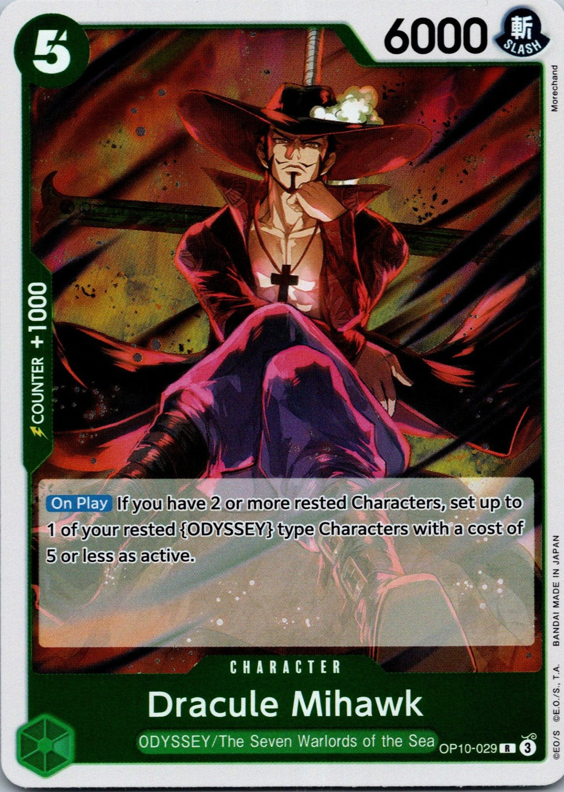 Dracule Mihawk OP10-029 Rare Royal Blood One Piece Near Mint