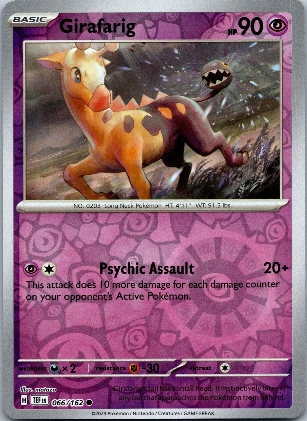 Girafarig 066/162 Common Temporal Forces Pokemon Near Mint