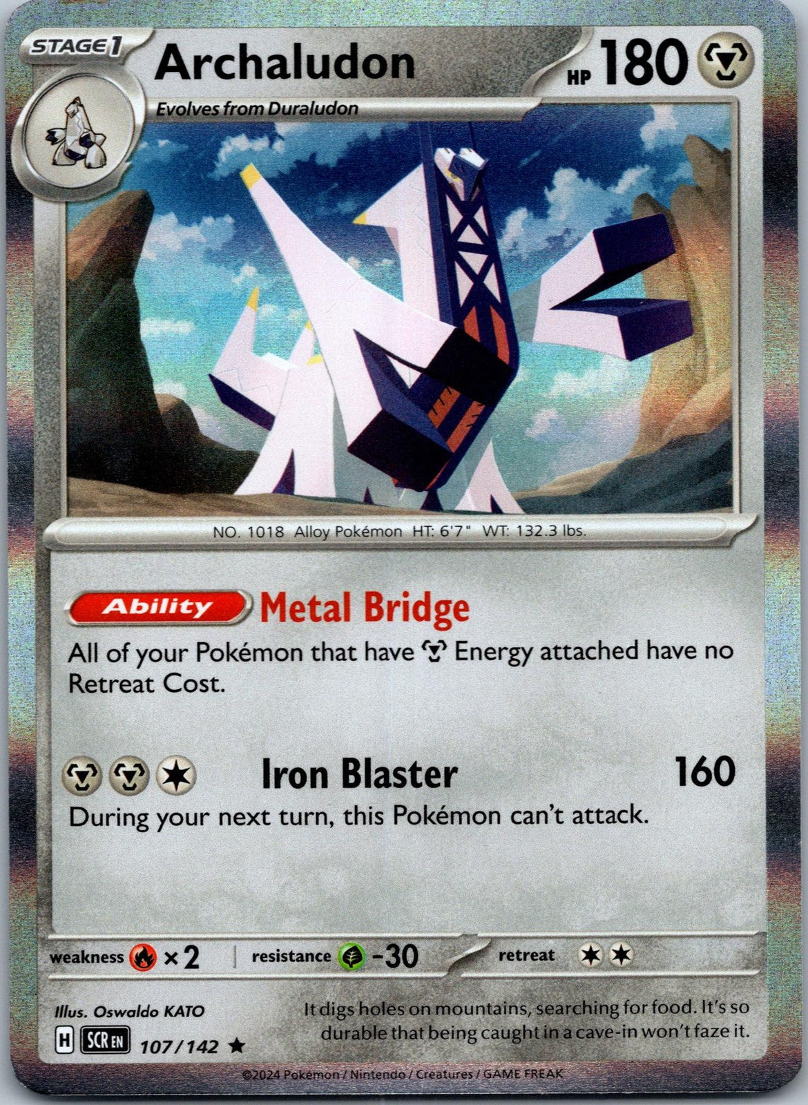 Archaludon 107/142 Rare Stellar Crown Pokemon Near Mint