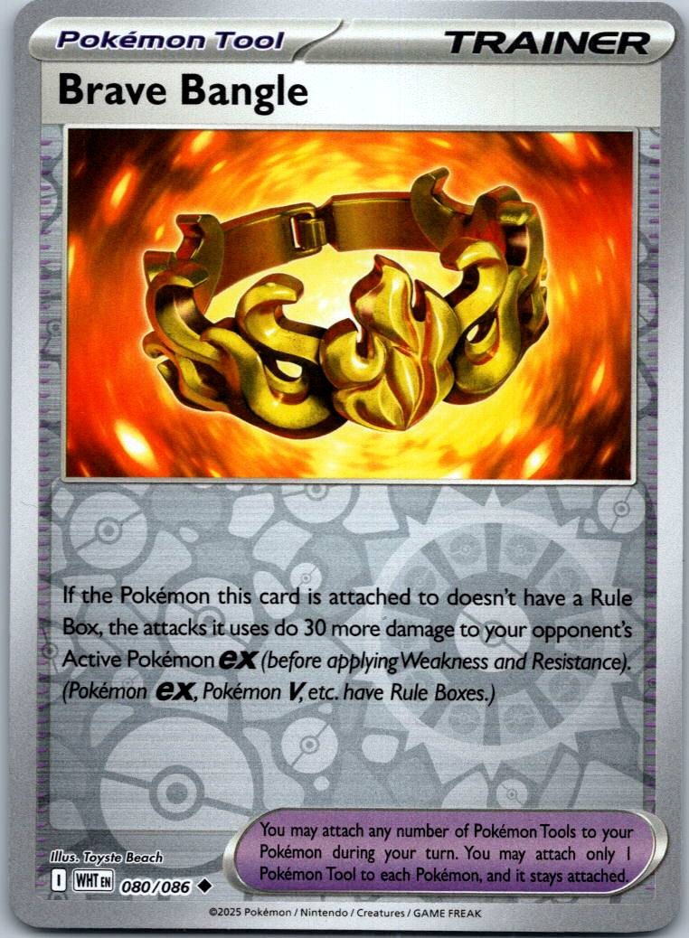 Brave Bangle 080/086 Reverse White Flare Pokemon Near Mint