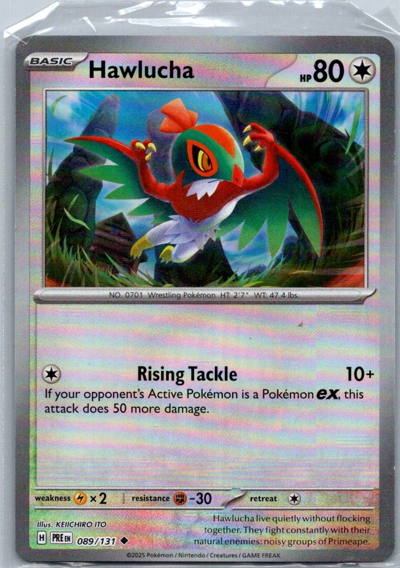 Hawlucha 089/131 masterball Uncommon Prismatic Evolutions Pokemon Near Mint