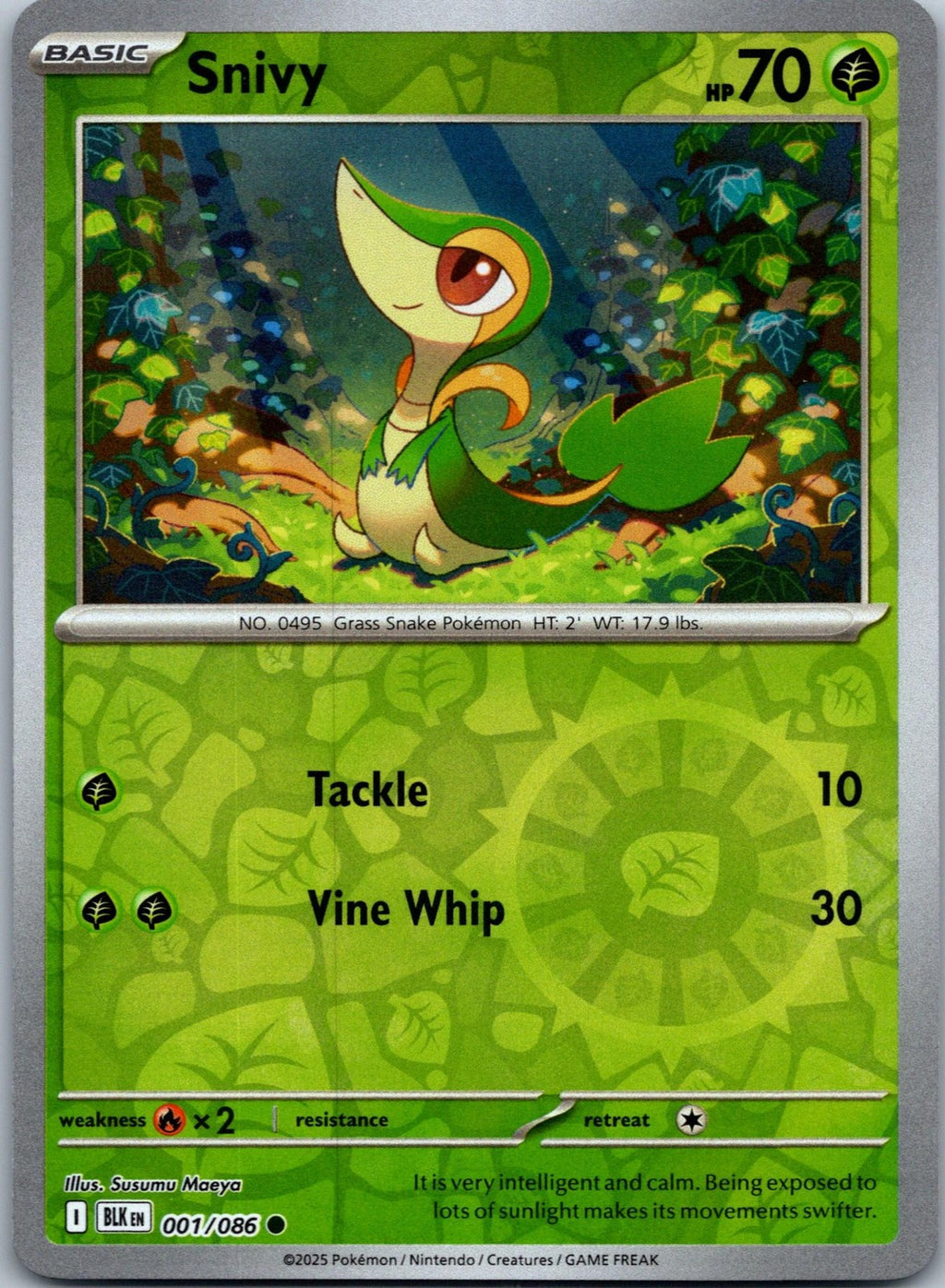 Snivy 001/086 Common Black Bolt Pokemon Near Mint