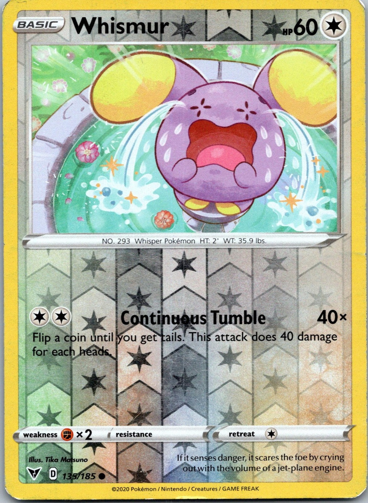 Whismur 135/185 Common Vivid Voltage Pokemon Near Mint