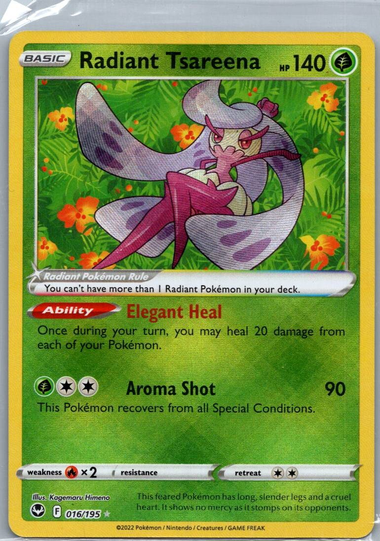 Radiant Tsareena 016/195 Radiant Rare Silver Tempest Pokemon Near Mint