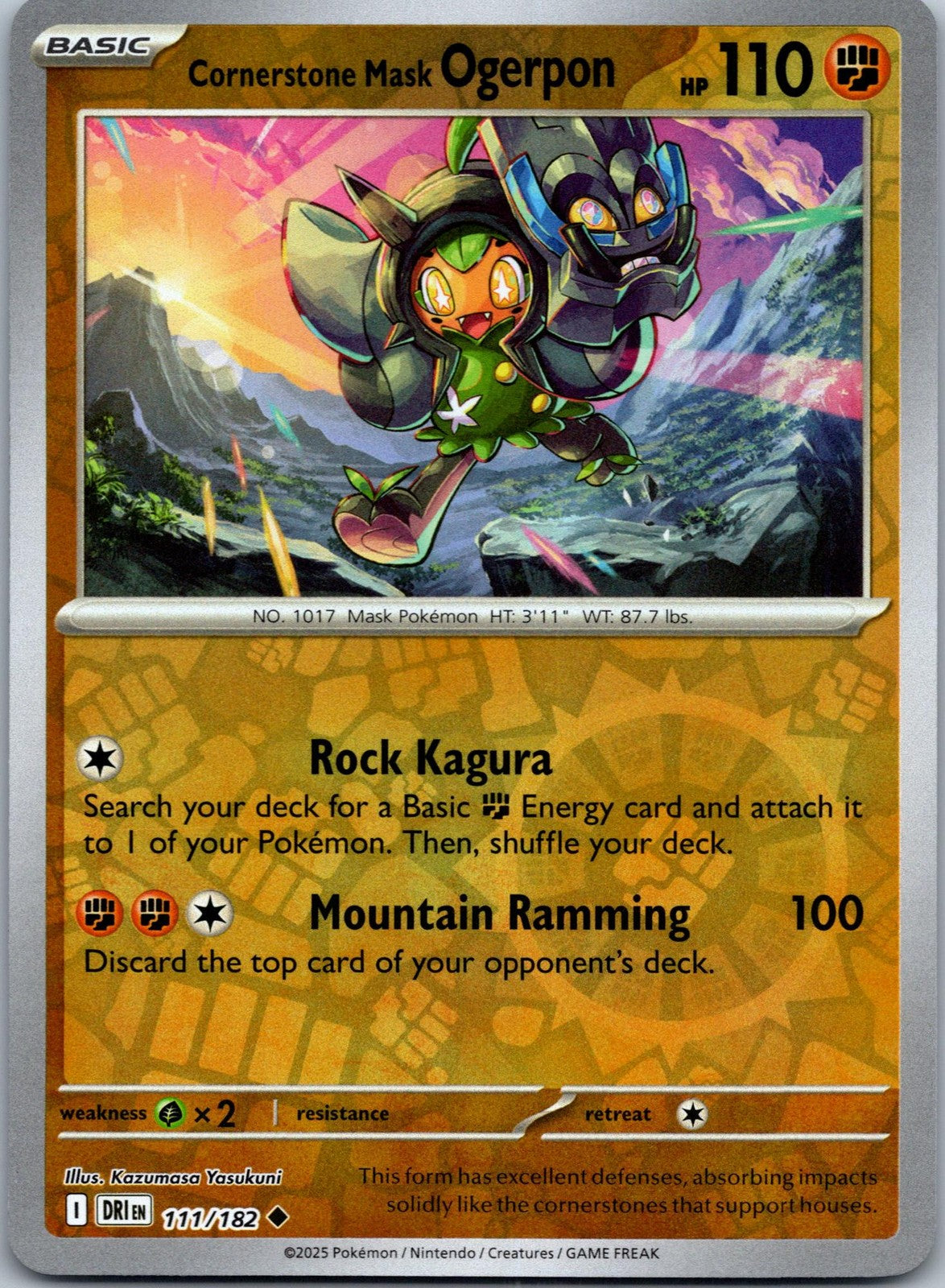 Cornerstone Mask Ogerpon 111/182 Uncommon Destined Rivals Pokemon Near Mint