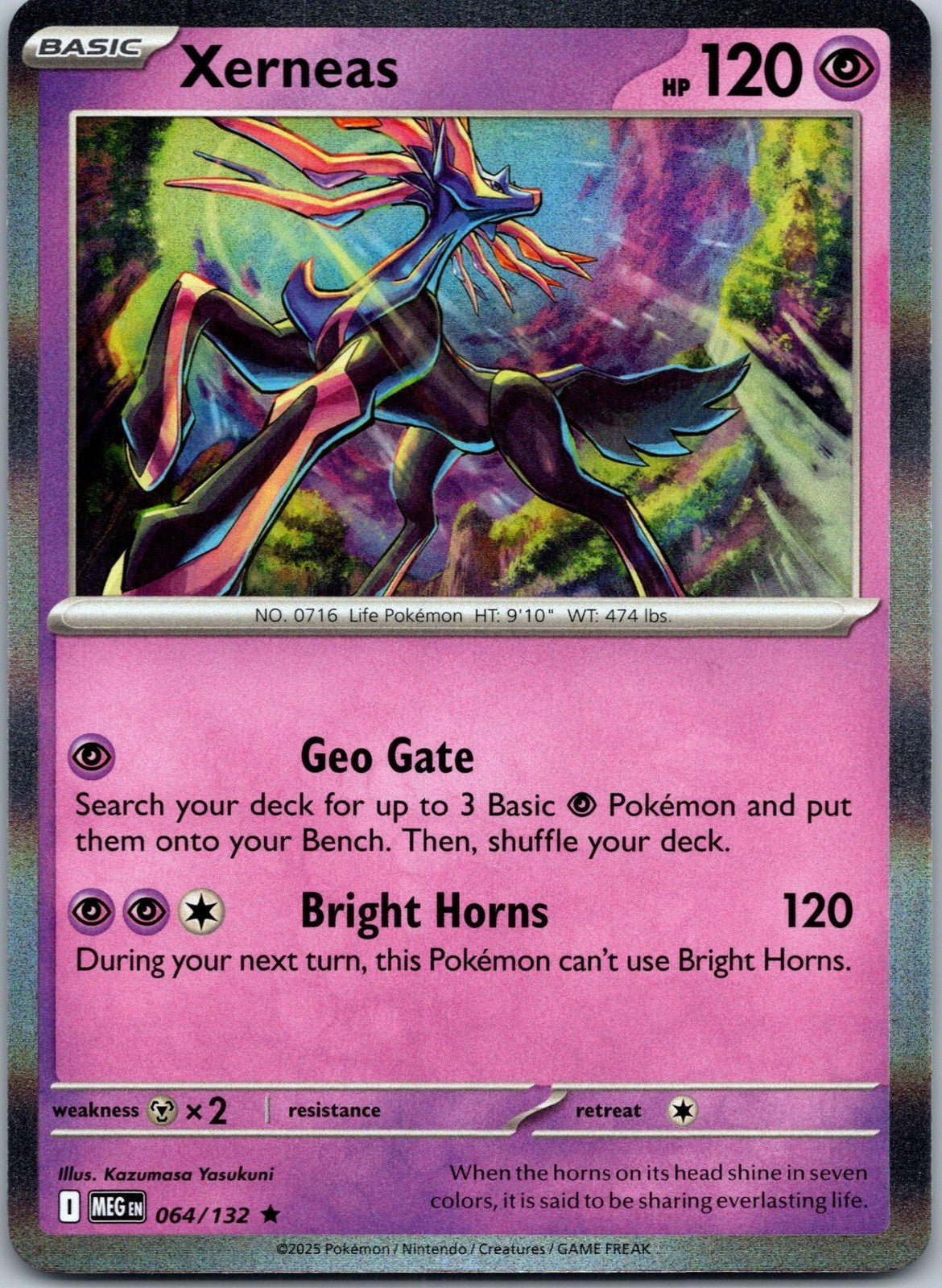 Xerneas 064/132 Rare Mega Evolution Pokemon Near Mint