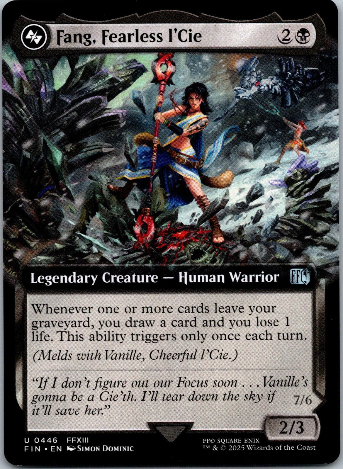 Fang, Fearless l'Cie (Extended Art) 446 Final Fantasy Magic: The Gathering NM