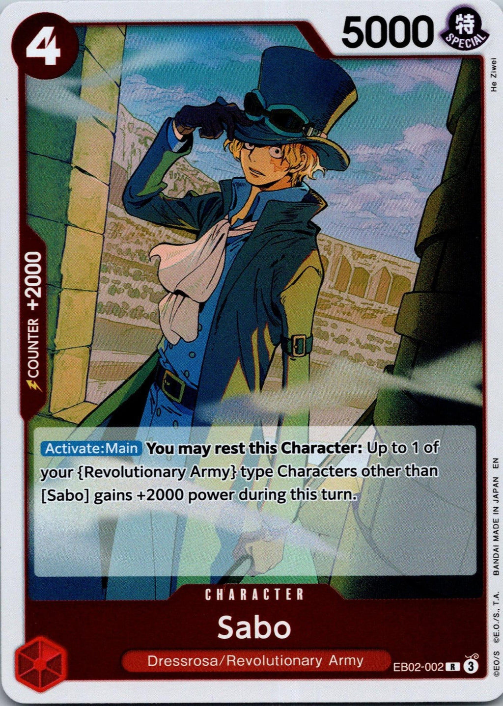 Sabo EB02-002 Rare Extra Booster: Anime 25th Collection One Piece Near Mint
