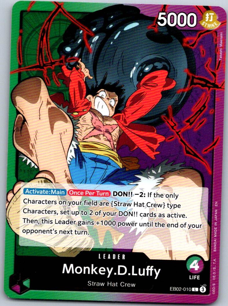 Monkey.D.Luffy (010) EB02-010 Extra Booster: Anime 25th Collection One Piece NM