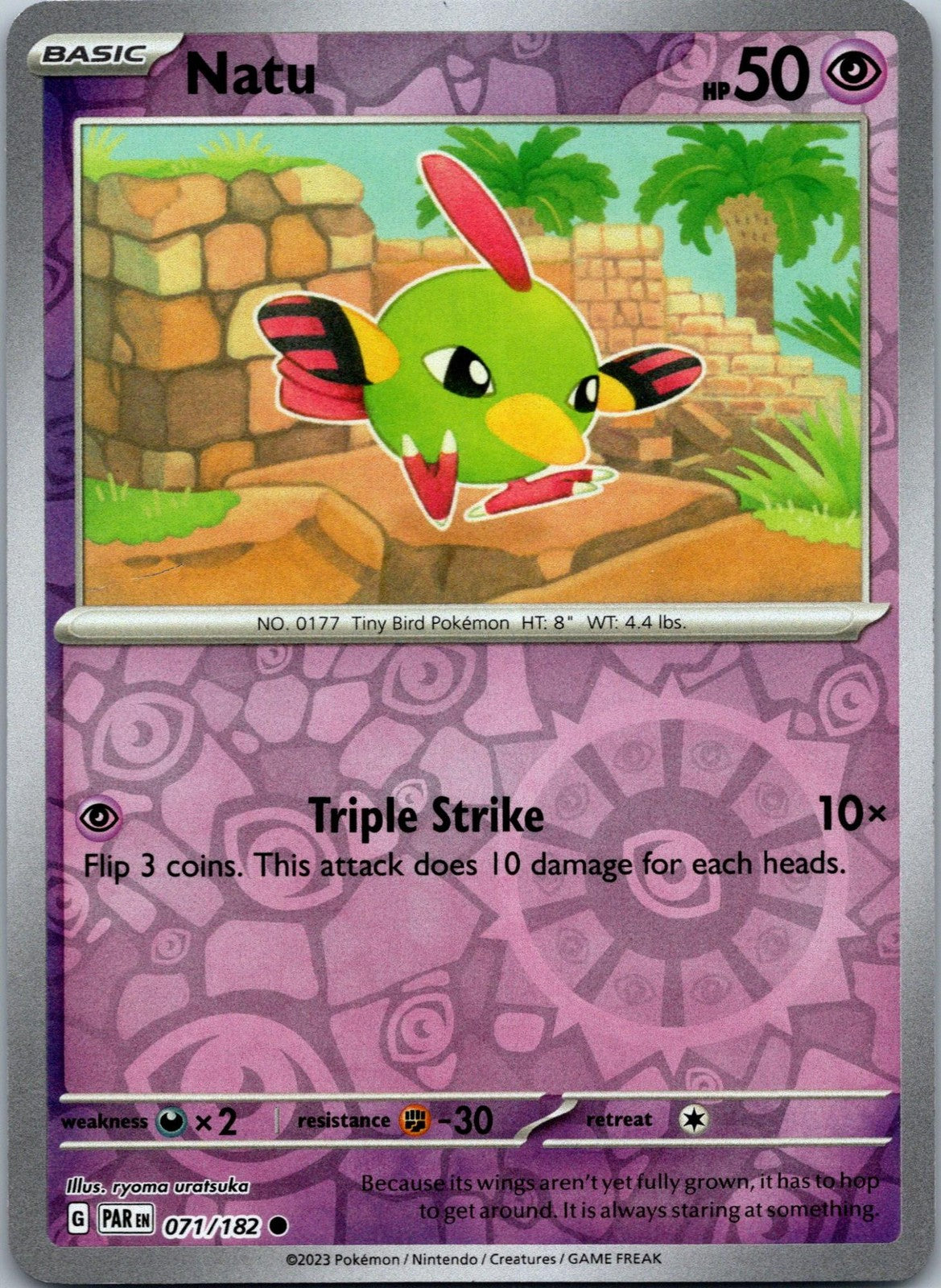 Natu 071/182 Common Paradox Rift Pokemon Near Mint