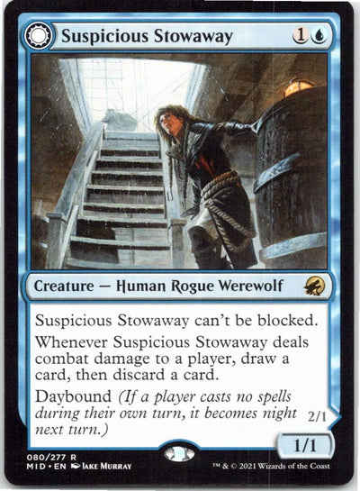 Suspicious Stowaway 80 Rare Innistrad: Midnight Hunt Magic: The Gathering NM